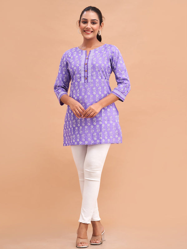 Women Cotton Printed Short Kurti