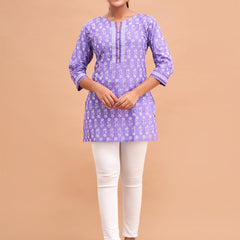 Women Cotton Printed Short Kurti