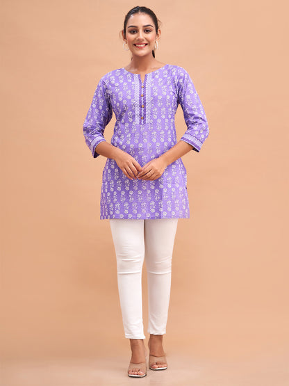 Women Cotton Printed Short Kurti