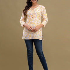 Floral Printed Pure Cotton Kurti