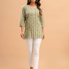 Floral Printed Pure Cotton Kurti