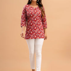 Floral Printed Pure Cotton Kurti