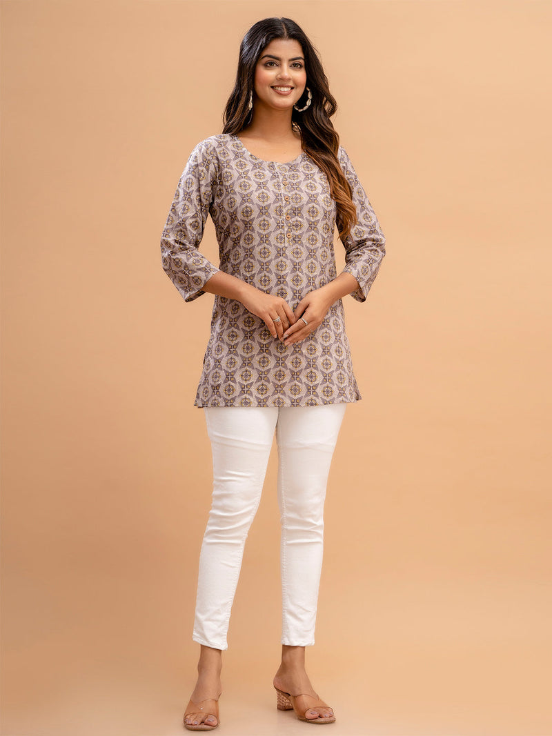 Floral Printed Pure Cotton Kurti