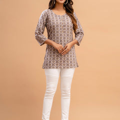 Floral Printed Pure Cotton Kurti