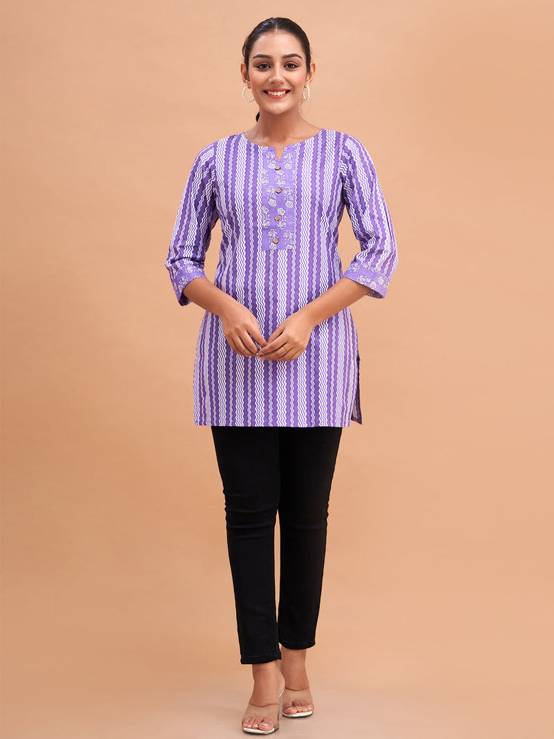 Women Cotton Printed Short Kurti
