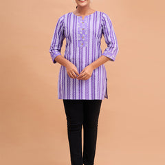Women Cotton Printed Short Kurti