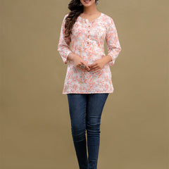 Floral Printed Pure Cotton Kurti