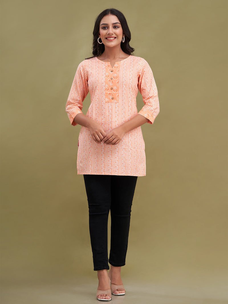 Women Cotton Printed Short Kurti