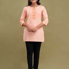 Women Cotton Printed Short Kurti