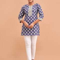 Women Cotton Printed Short Kurti