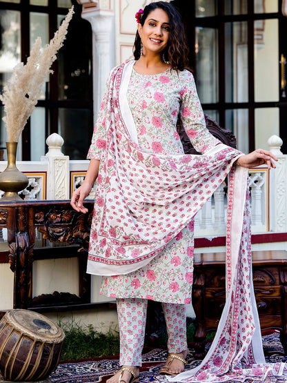 Women Kurta Pant Dupatta Set FRKT6733