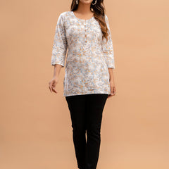 Floral Printed Pure Cotton Kurti
