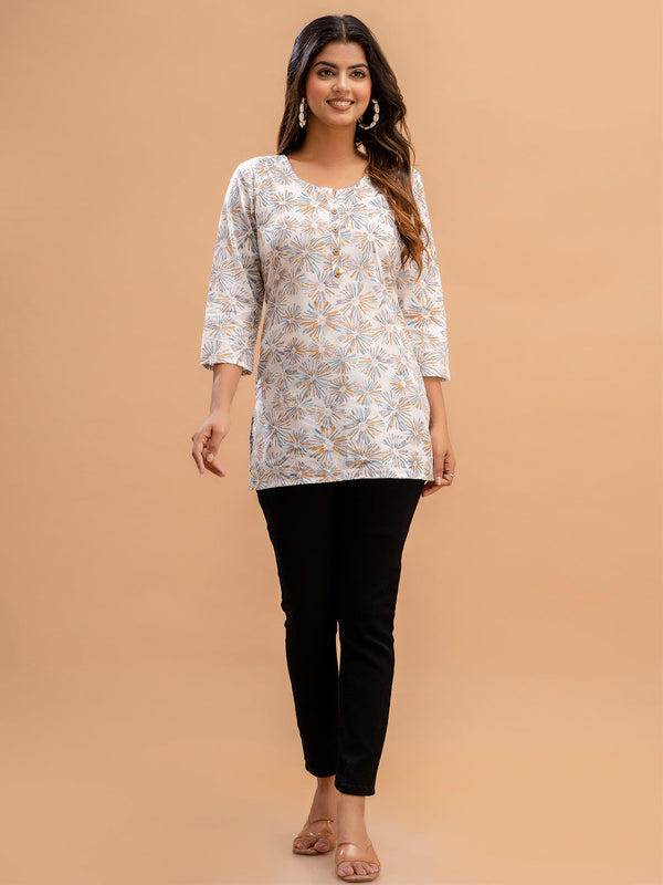 Floral Printed Pure Cotton Kurti