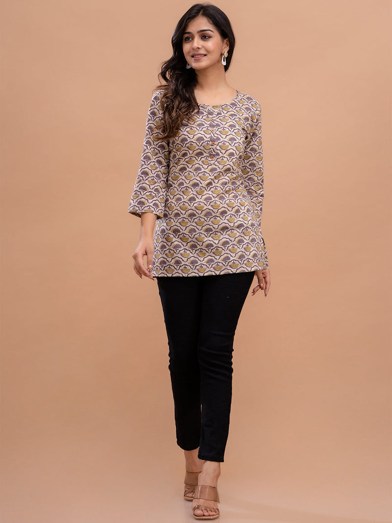 Floral Printed Pure Cotton Kurti