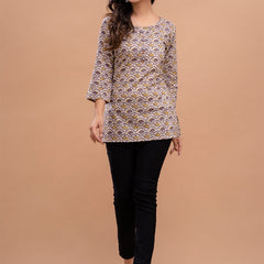Floral Printed Pure Cotton Kurti