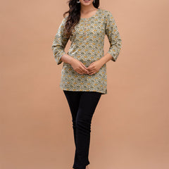 Floral Printed Pure Cotton Kurti