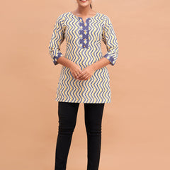 Women Cotton Printed Short Kurti