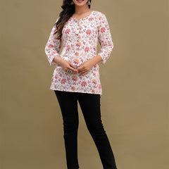 Floral Printed Pure Cotton Kurti