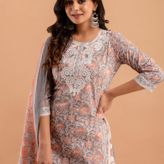 Women Kurta Pant Dupatta Set