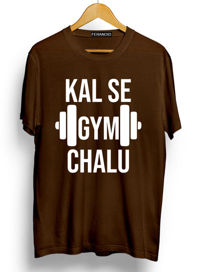 Kal Se Gym Chalu Black T-Shirt