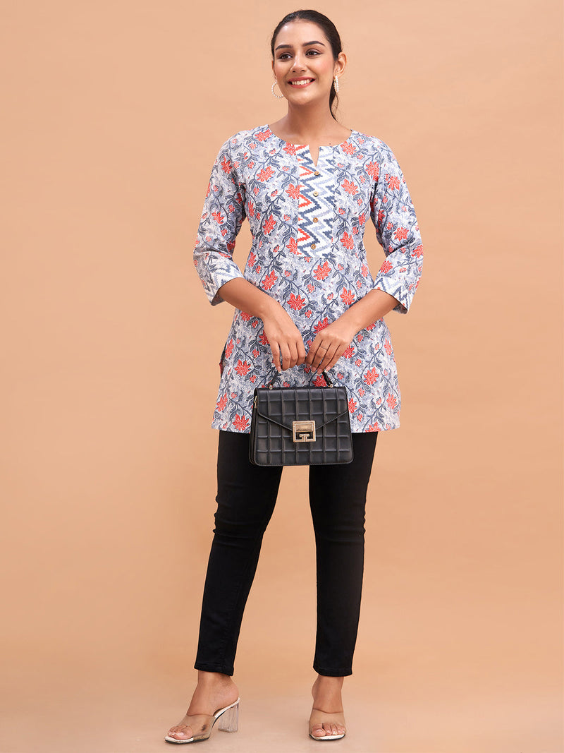 Women Cotton Printed Short Kurti