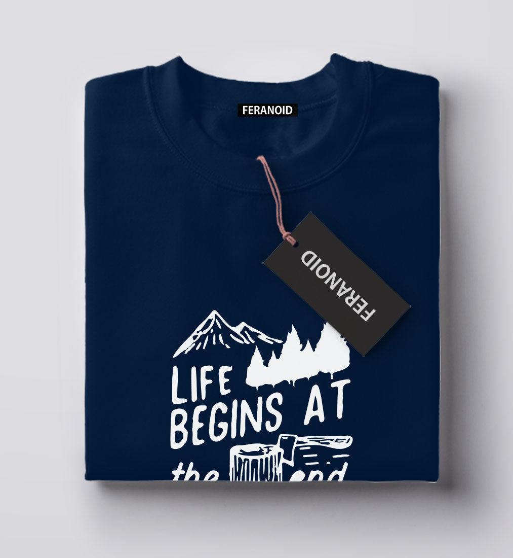 Life Begins Blue  T-Shirt