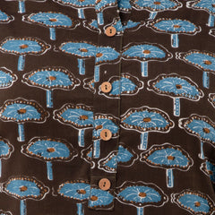 Women Black Cotton Printed Short Kurti