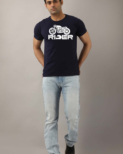 Rider Blue Half Sleeve T-shirt