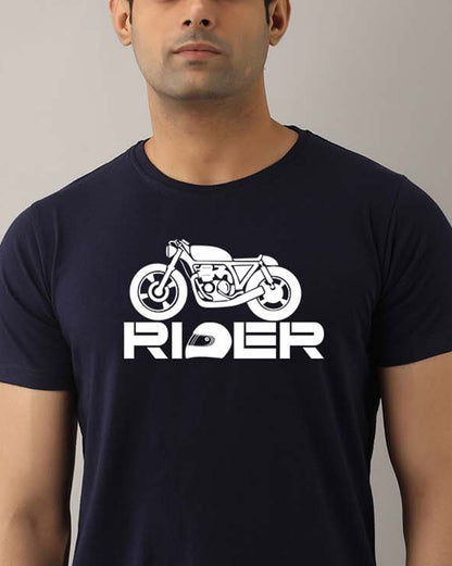 Rider Blue Half Sleeve T-shirt