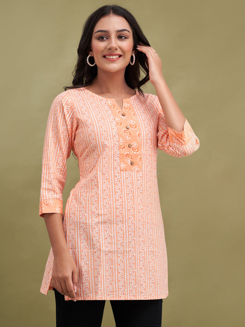 Women Cotton Printed Short Kurti