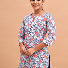 Women Cotton Printed Short Kurti
