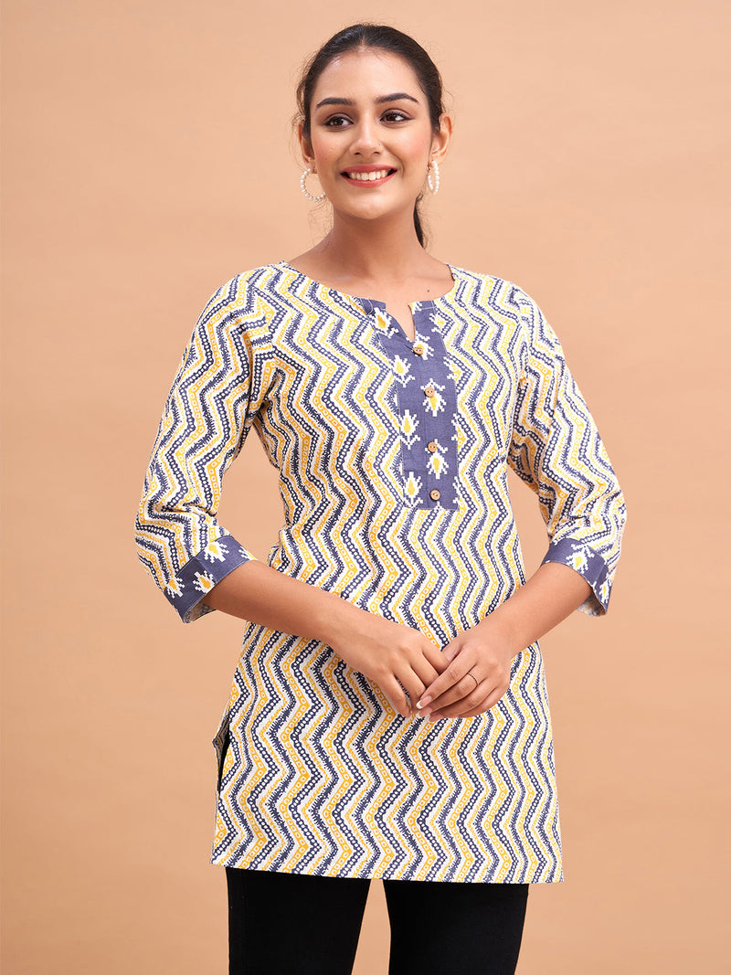 Women Cotton Printed Short Kurti