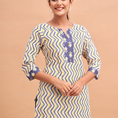 Women Cotton Printed Short Kurti
