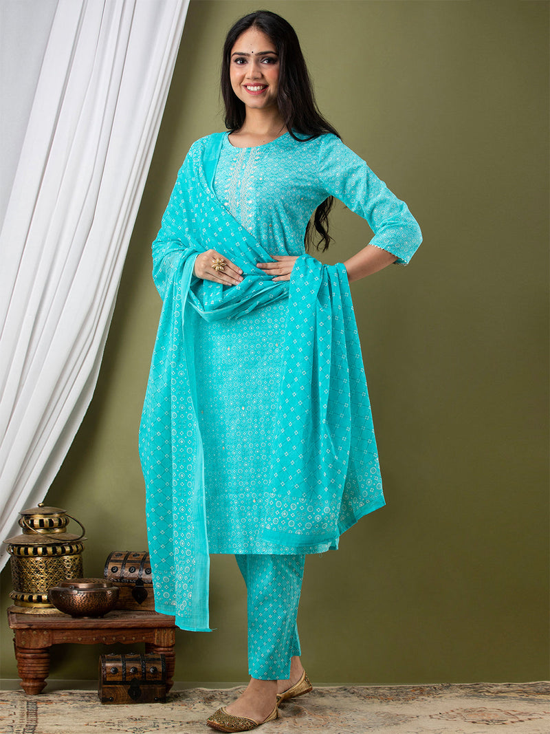 Women Kurta Pant Dupatta Set