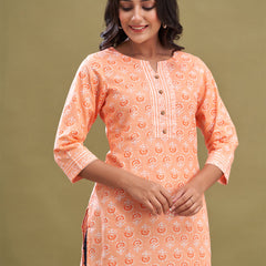 Women Cotton Printed Short Kurti