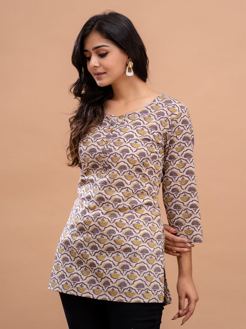 Floral Printed Pure Cotton Kurti