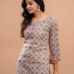 Floral Printed Pure Cotton Kurti