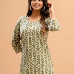 Floral Printed Pure Cotton Kurti