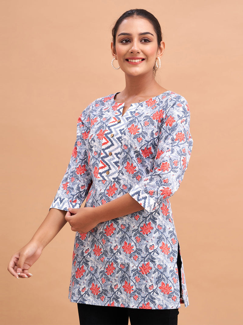 Women Cotton Printed Short Kurti