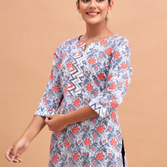 Women Cotton Printed Short Kurti