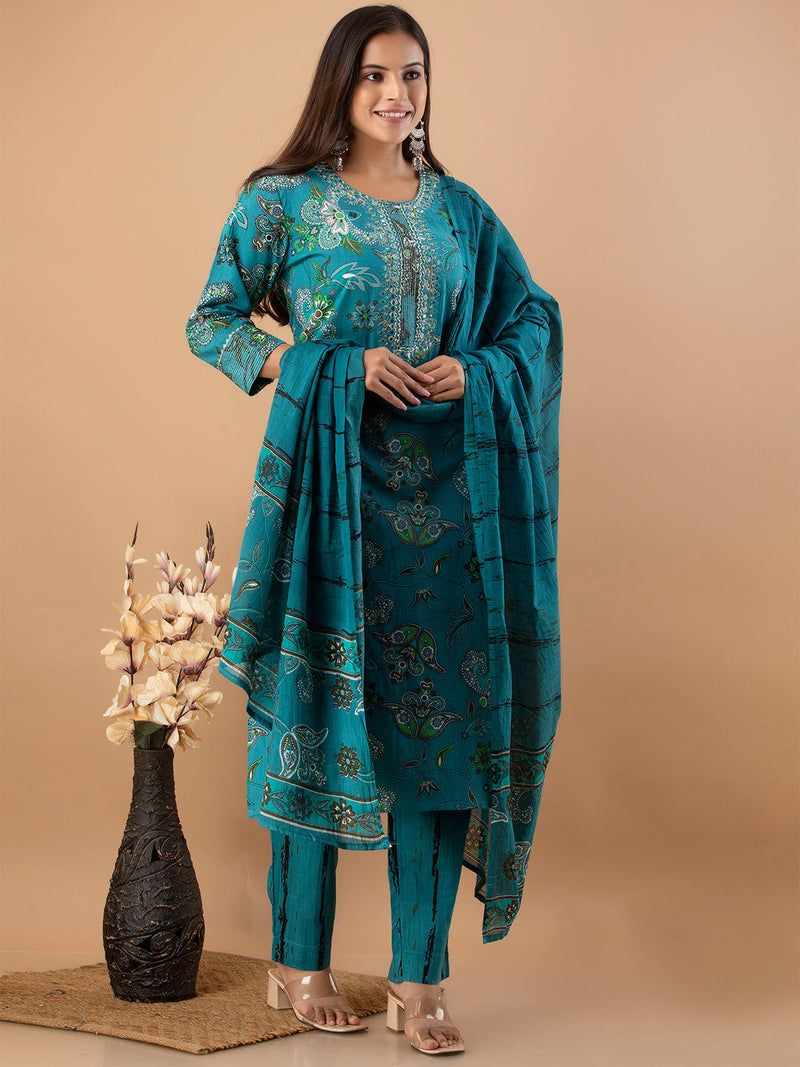 Women Kurta Pant Dupatta Set