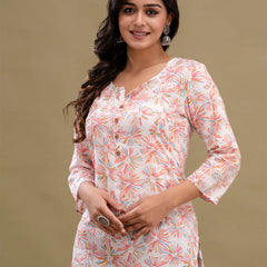 Floral Printed Pure Cotton Kurti