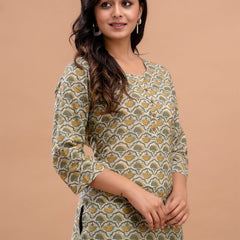 Floral Printed Pure Cotton Kurti