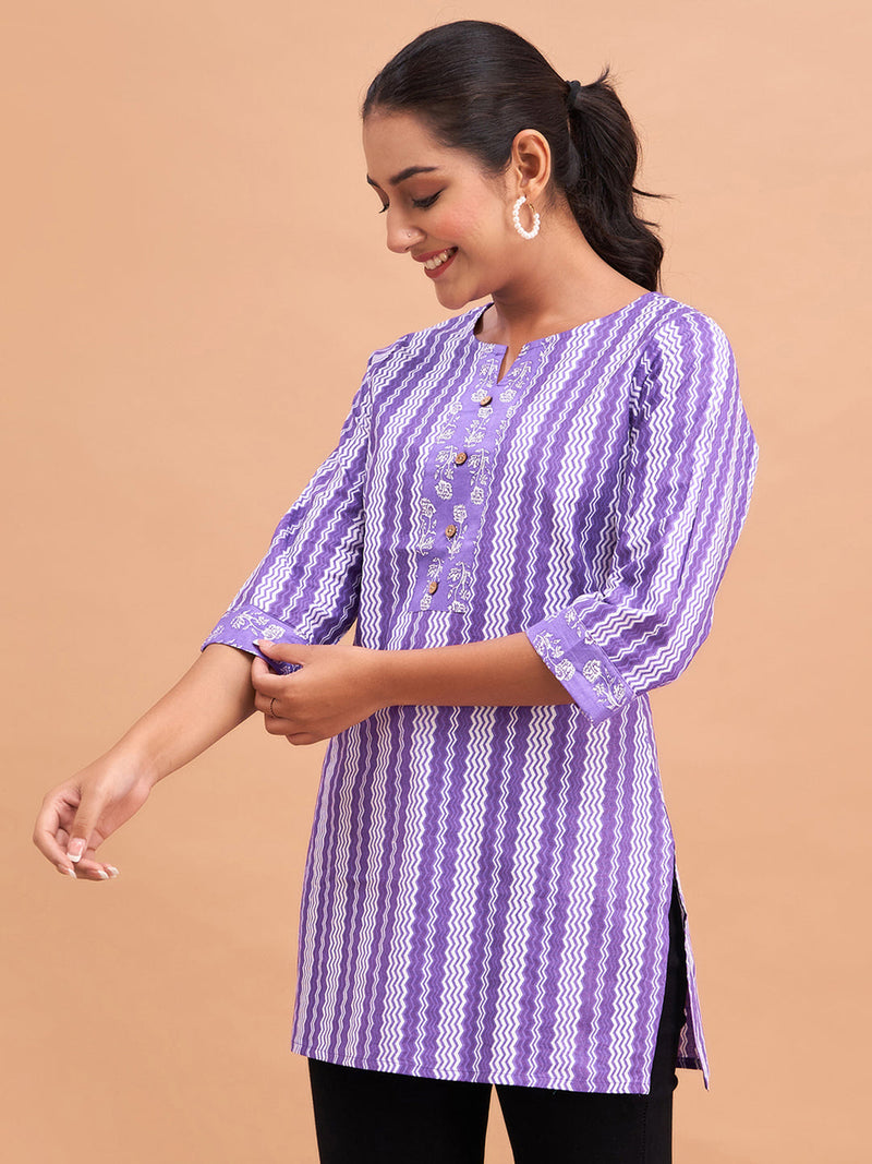 Women Cotton Printed Short Kurti