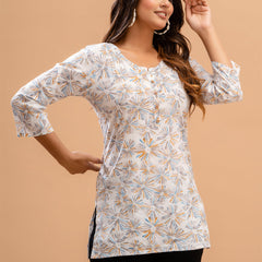 Floral Printed Pure Cotton Kurti