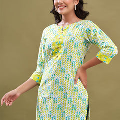 Women Cotton Printed Short Kurti