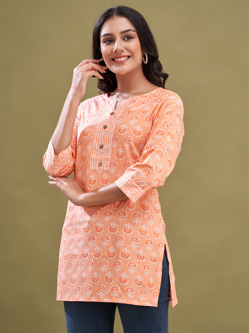 Women Cotton Printed Short Kurti