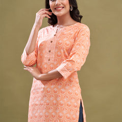 Women Cotton Printed Short Kurti