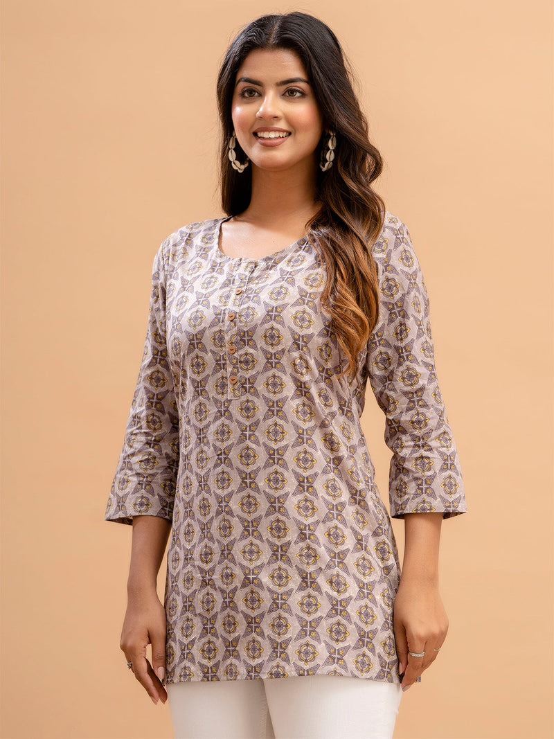 Floral Printed Pure Cotton Kurti
