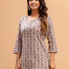 Floral Printed Pure Cotton Kurti